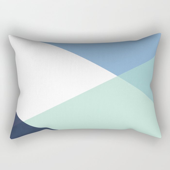 Geometrics - seafoam & blue concrete Rectangular Pillow