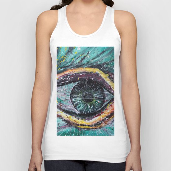 Eye in green Unisex Tank Top