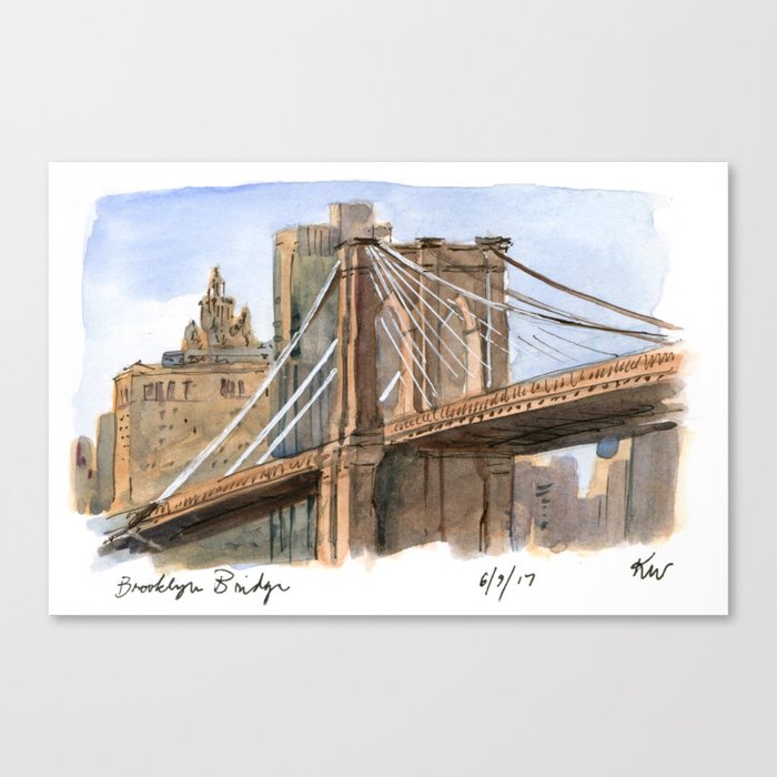 Brooklyn Bridge at Sunset Canvas Print