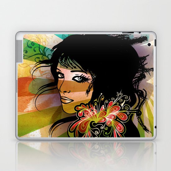 floral girl Laptop & iPad Skin