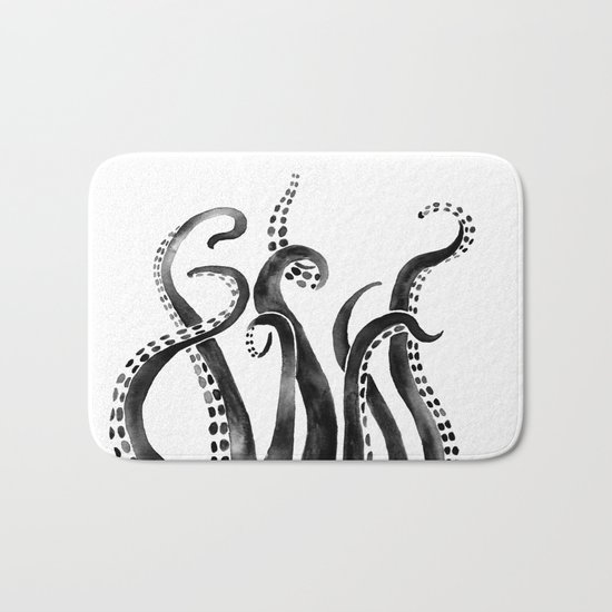 Black Octopus Bath Mat