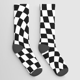 Check VIII - Black Twist — Checkerboard Print Socks