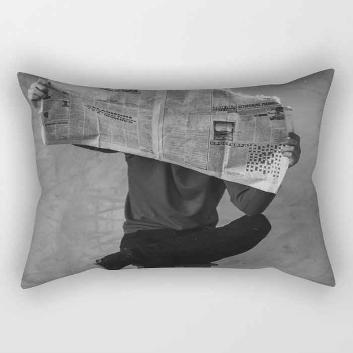 News on Fire (Baclk and White) Rectangular Pillow