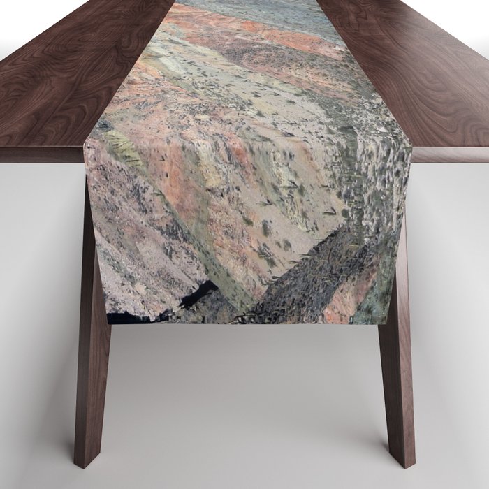 Argentina Photography - Dry Desert Mountains Under The Clear Blue Sky Table Runner