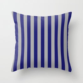 [ Thumbnail: Dark Gray & Midnight Blue Colored Lines Pattern Throw Pillow ]