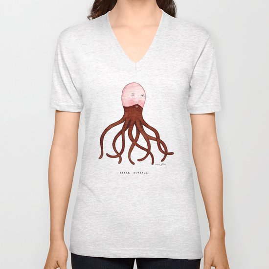 Beard Octopus Unisex V-Neck