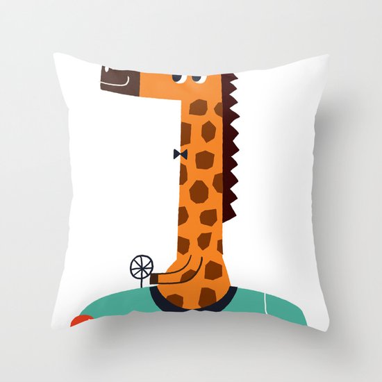 giraffe driver Throw Pillow
