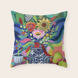 Sunflower Patterns Throw Pillows Society6