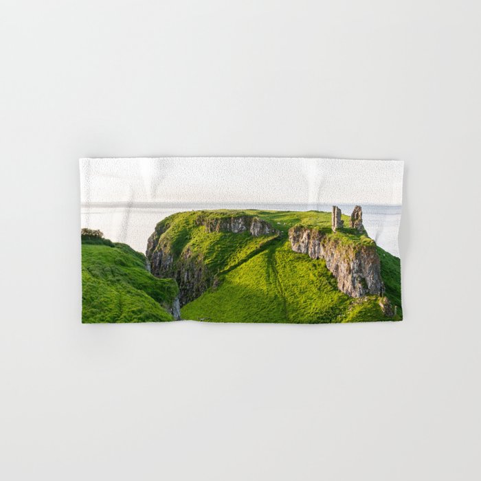 Great Britain Photography - Beautiful Green Landscape By The Sea Hand & Bath Towel