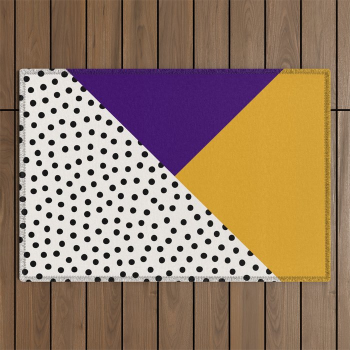 Dots and Colors - Purple Mustard Outdoor Rug