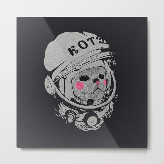 Spaceman cat Metal Print