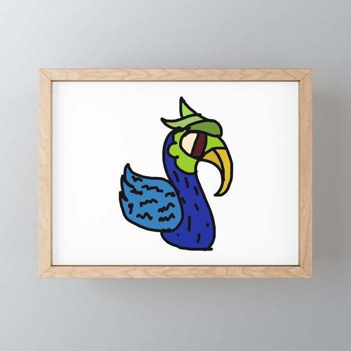 Banana Beak Peacock Framed Mini Art Print