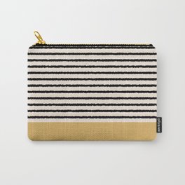Texture - Black Stripes Gold Carry-All Pouch