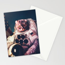 Funny Cat Astronaut #2 Stationery Card