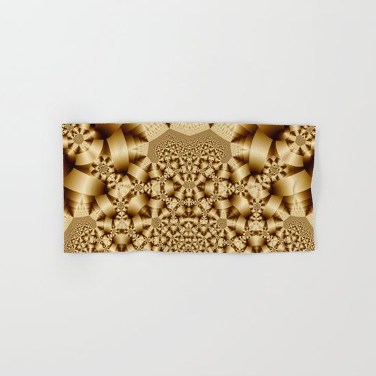 Golden shapes and patetrns in 3-D Hand & Bath Towel