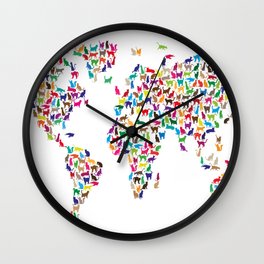 Cats Map of the World Map Wall Clock