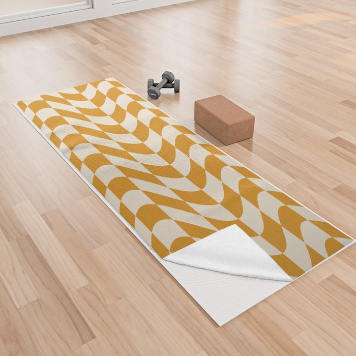Abstraction_NEW_WAVE_YELLOW_COOL_PATTERN_POP_ART_1228A Yoga Towel