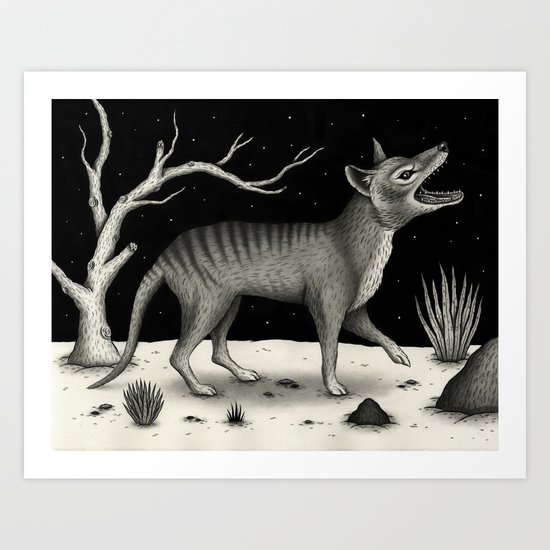 Thylacine (Tasmanian Tiger) Art Print