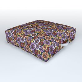 Gazania Kaleidoscope Outdoor Floor Cushion | Floral, Botanical, Fashion, Pillow, Notebook, White, Totebag, Vectorillustration, Homedecor, Wrappingpaper 