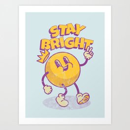 Sun's Advice | Stay Bright | Positive Vibes | Mid-Century Retro Old Cartoon Art Print