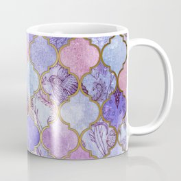 Royal Purple, Mauve & Indigo Decorative Moroccan Tile Pattern Coffee Mug