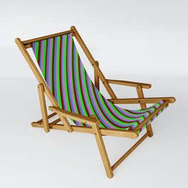 [ Thumbnail: Orchid, Lime, Maroon & Blue Colored Lined Pattern Sling Chair ]