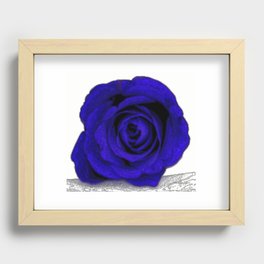 Blue Rose Poster Edges Recessed Framed Print