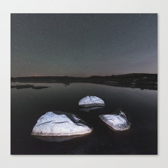 Boulders in Black Canvas Print