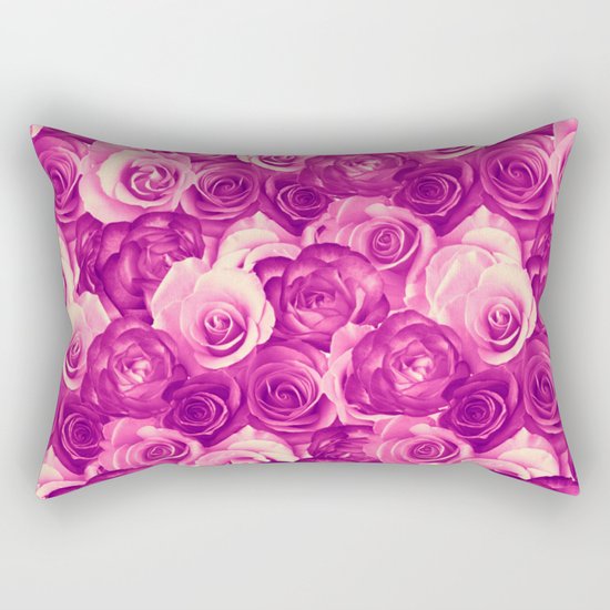 roses carpet in vintage tones Rectangular Pillow