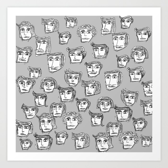 toomanyfaces -5- Art Print