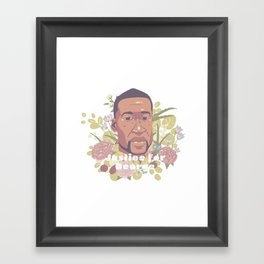 Justice for George Floyd | with white text  Framed Art Print