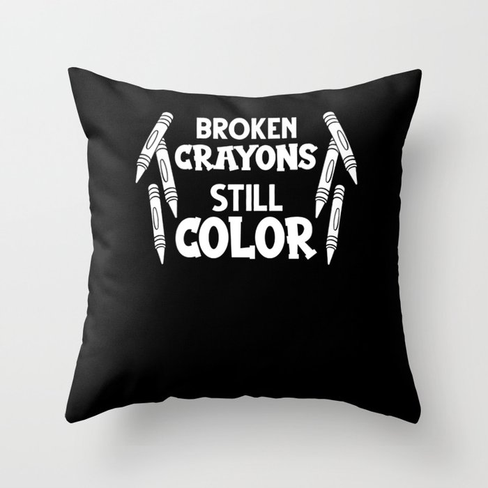 Crayon Box Drawing Wax Pastel Case Throw Pillow