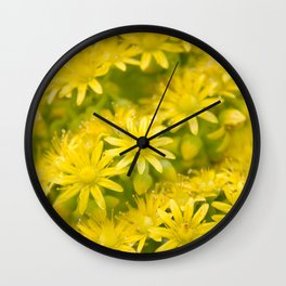 Dreamy Spiral Yellow Flowers Wall Clock