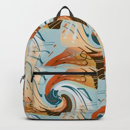 abstract waves pattern Backpack