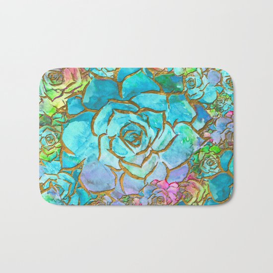 Succulents Bath Mat