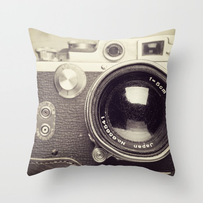 Vintage Camera Throw Pillow