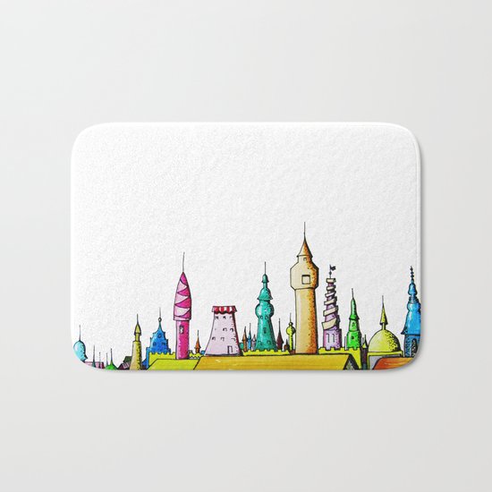 fabulous city painted Bath Mat