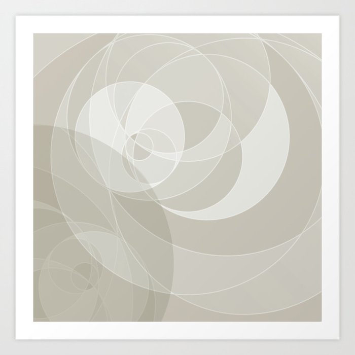 Golden Ratio Neutral Circles Grid Abstract Art Print By