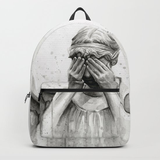 Weeping Angel Watercolor Painting Backpack