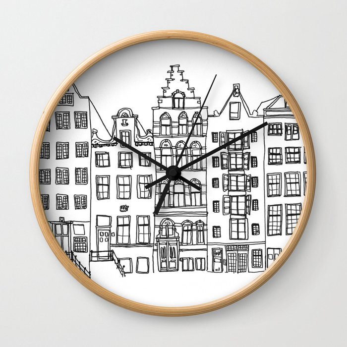 Amsterdam canal houses Wall Clock
