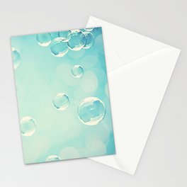 Bubble Photography, Laundry Room Soap Bubbles, Aqua Teal Bathroom Photography Stationery Cards