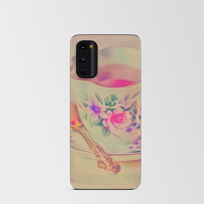 Roses and Tea pink, dreams, pastel, love, cute,  Android Card Case