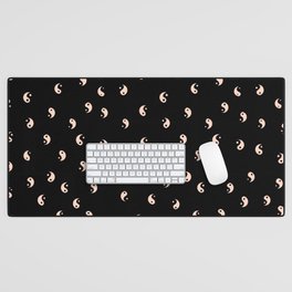Yin and yang black and white Desk Mat