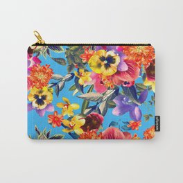 Floral Garden Pattern With Pansies, Lilacs and Mums Carry-All Pouch | Floralpatterntheme, Artsyfloralpattern, Graphicdesign, Springfloralart, Pansiesmumsart, Floralpatternstyle, Pansieslilacprint, Glamglitzyfloral, Romanticfloralart, Lilacfloralpattern 