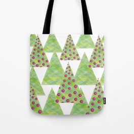 plain and bauble trees decorative shape geometric christmas xmas illustration Tote Bag