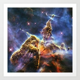 Carina Nebula Mystic Mountain Space Galaxy Art Print