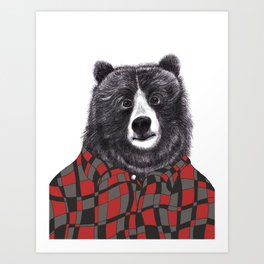 New Flannel for Sugar - Bear Art Art Print
