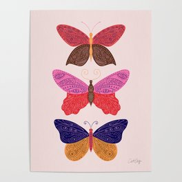 Tattooed Butterflies – Primary Palette Poster