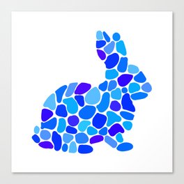 Blue Bunny Pointillism Style Canvas Print
