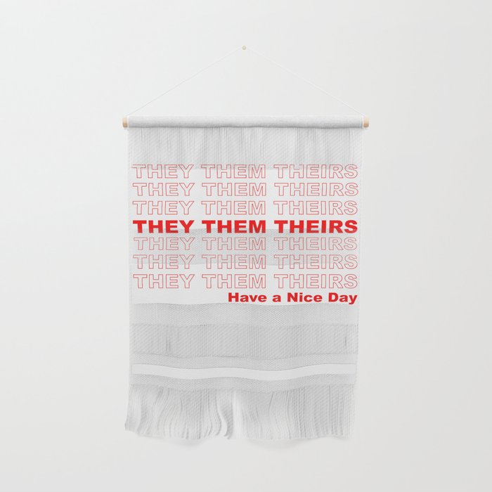 THEY THEM GROCERY PRONOUNS Wall Hanging